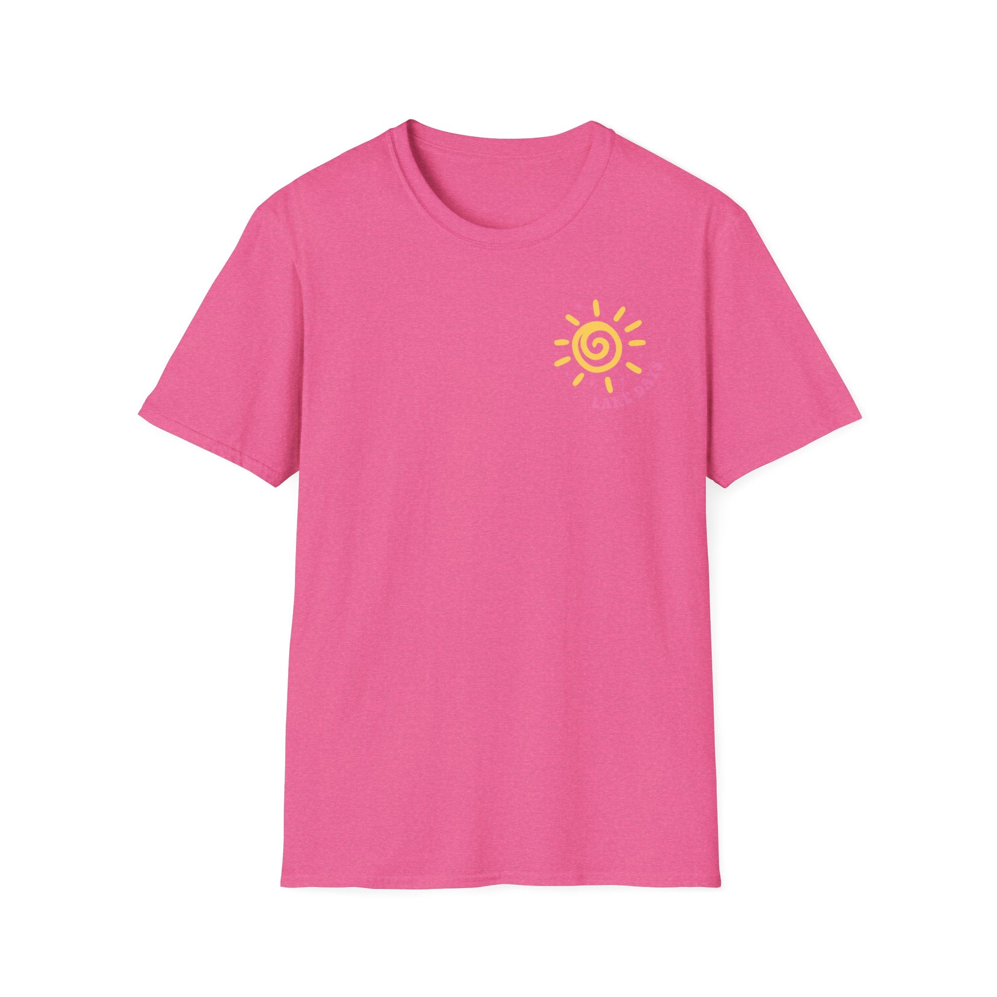 Lake Days on Gildan — Retro Sun, Boat & Waves Summer Tee