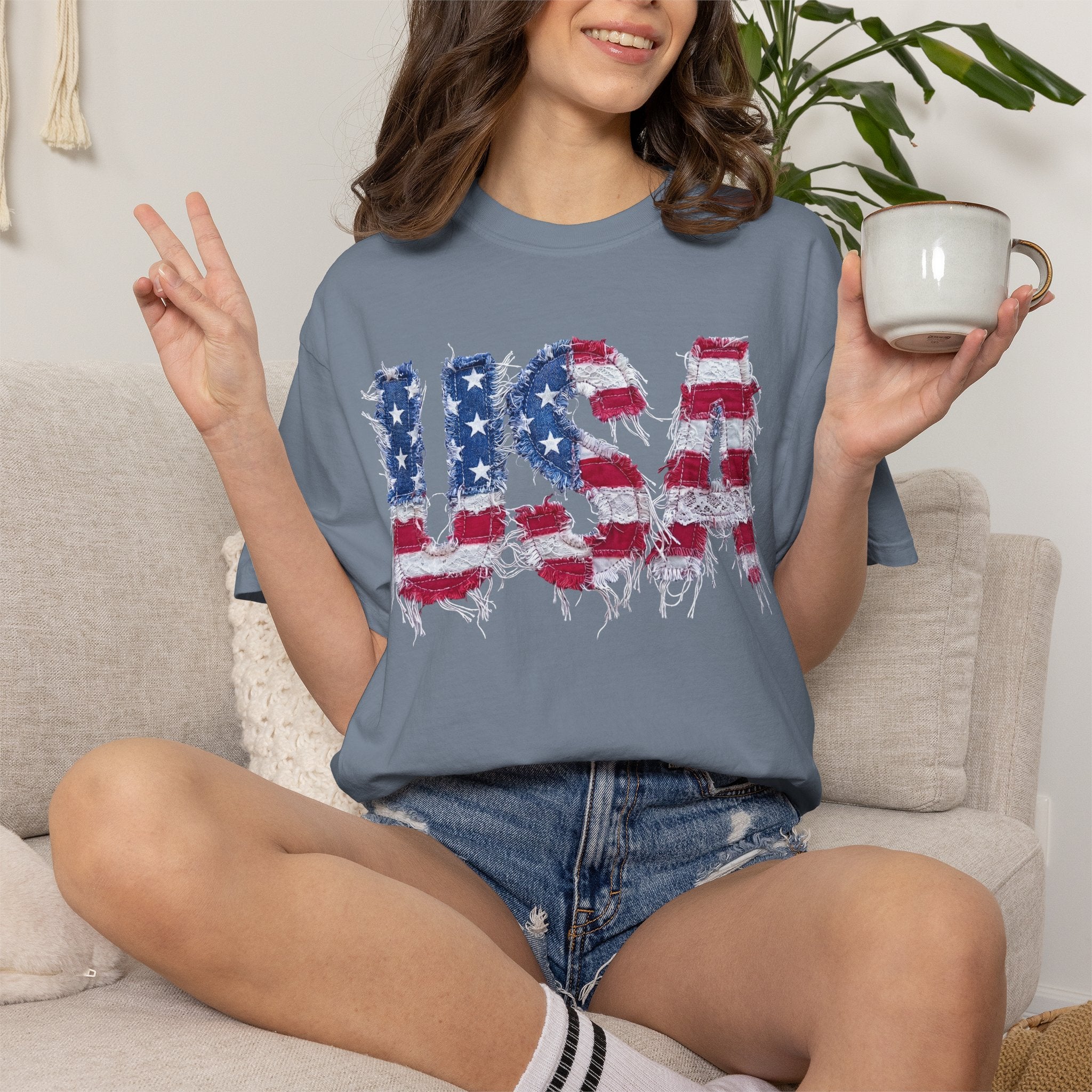 USA Distressed Flag T-Shirt — Vintage Patriotic Tee for 4th of July