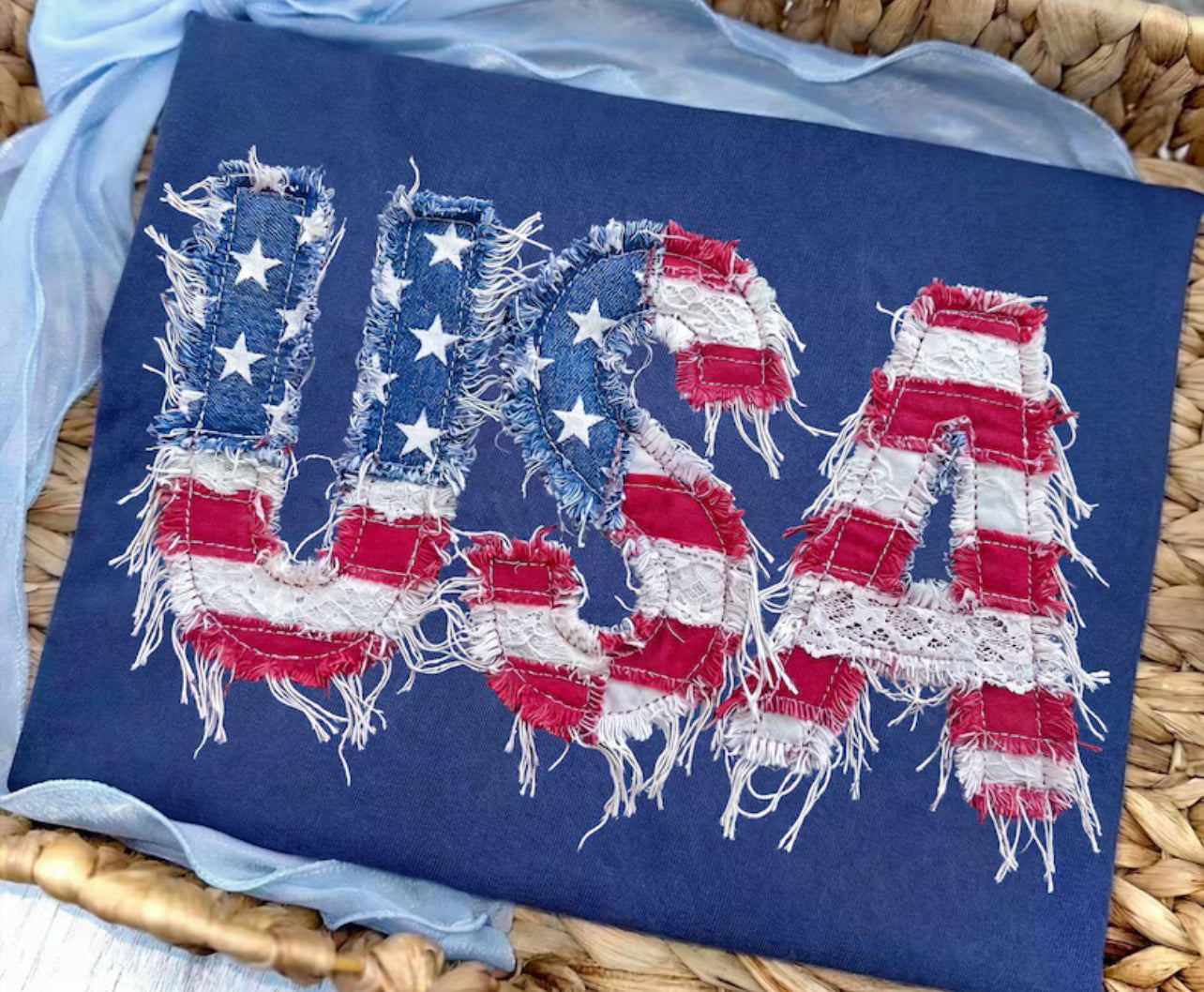 USA Distressed Flag T-Shirt — Vintage Patriotic Tee for 4th of July