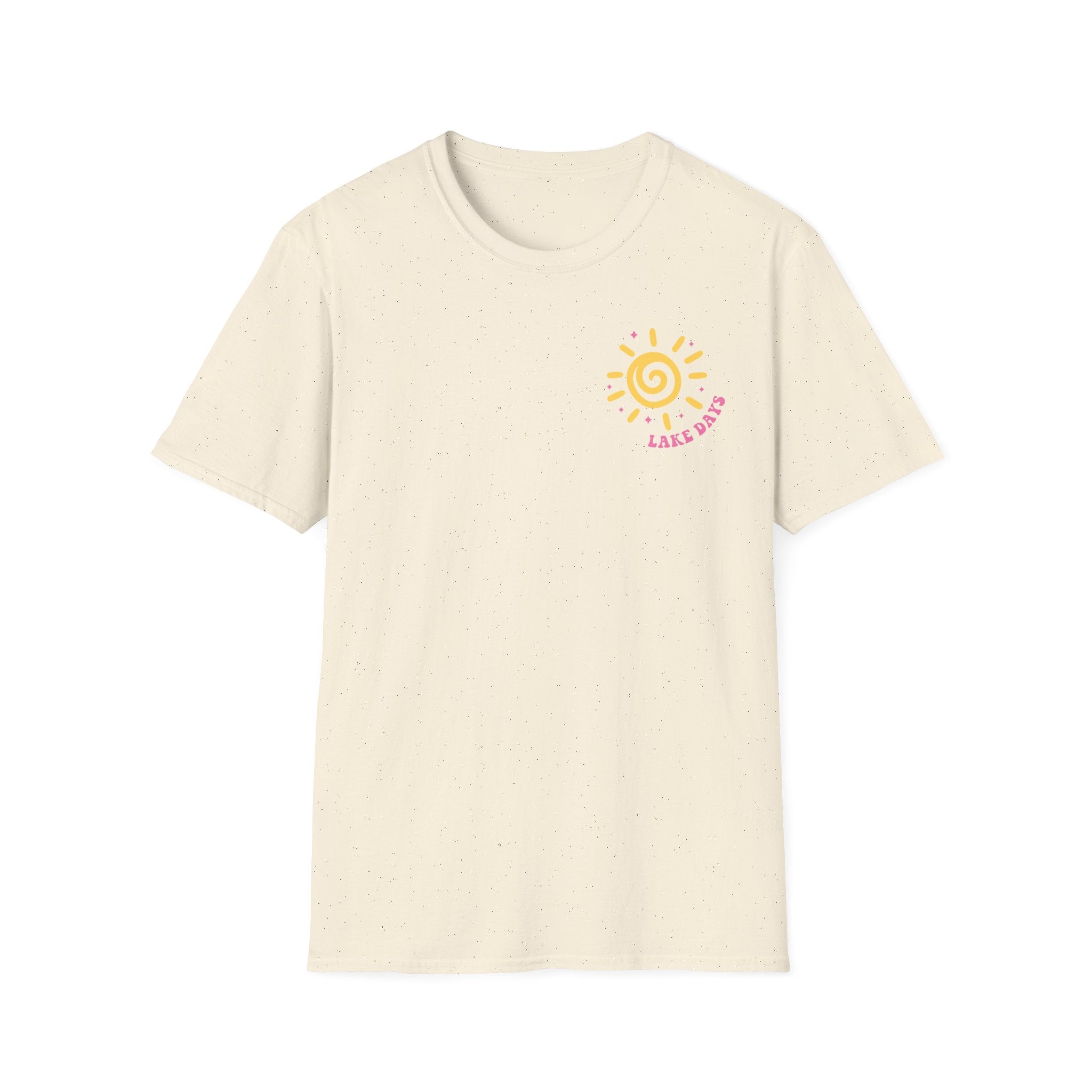 Lake Days on Gildan — Retro Sun, Boat & Waves Summer Tee